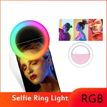 RGB LED Fill Light Zatemniti Barve Telefon Selfie Obroč Lučka Photo Za Youtube Ličila Video v Živo Aro De Luz Par Celular LED Luči 228