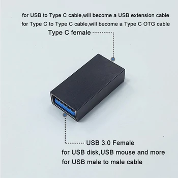Tip C Ženski Ženski, USB, C Moški-Moški, USB 3.0 v Tip C Ženski Adapter Pretvornik za Mobilni Telefon, Tablični Računalnik 67